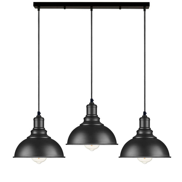 3 light Black Industrial Hanging Ceiling Pendant Lights~5264 – No