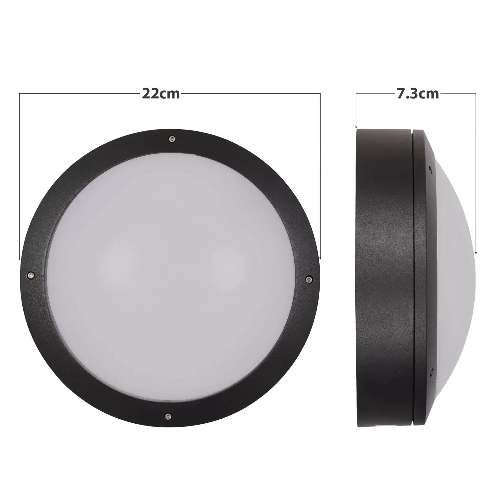 led-round-bulkhead-wall-light- width 22cm height 7.3cm 