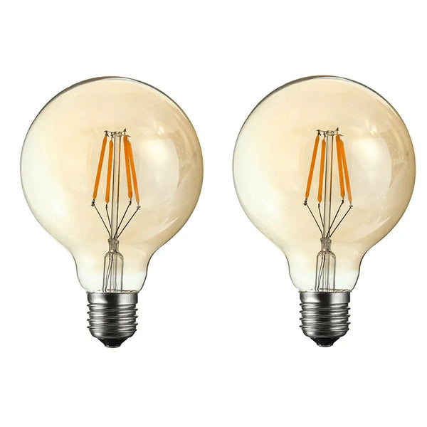Vintage LED-lamp E27 G80 dimbaar 4W bollamp warm wit ~3377 – Twee