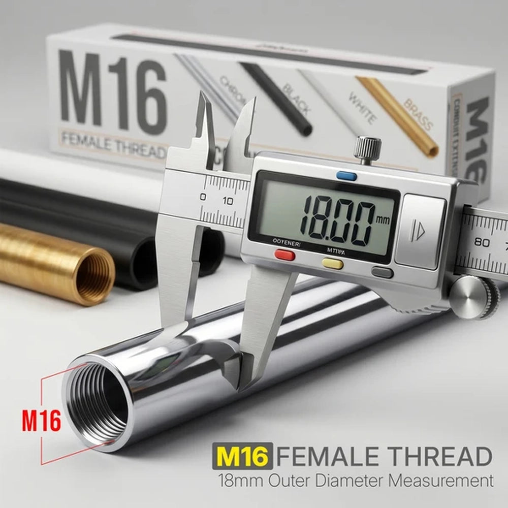 calliper measuring the 18mm outer diameter of an M16 pipe