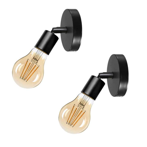 Adjustable E27 Wall Light Black Wall Sconce Lamp ~4737 – 2 pack / Yes