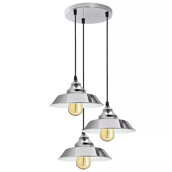 3 Bulb Ceiling Pendant Light Kitchen E27 Metal ~5899 – Yes / Round