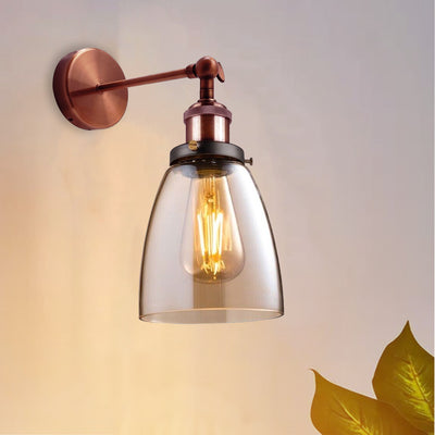 Adjustable Amber Glass Wall Light Fitting~2699