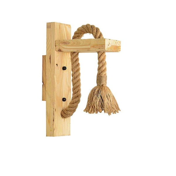E27 Wooden Rope Wall Lamp Indoor Lighting ~4568 – 1 Pack / Without Bulb