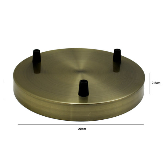 Multi-outlet ceiling rose, 3-way outlet Green Brass~2926