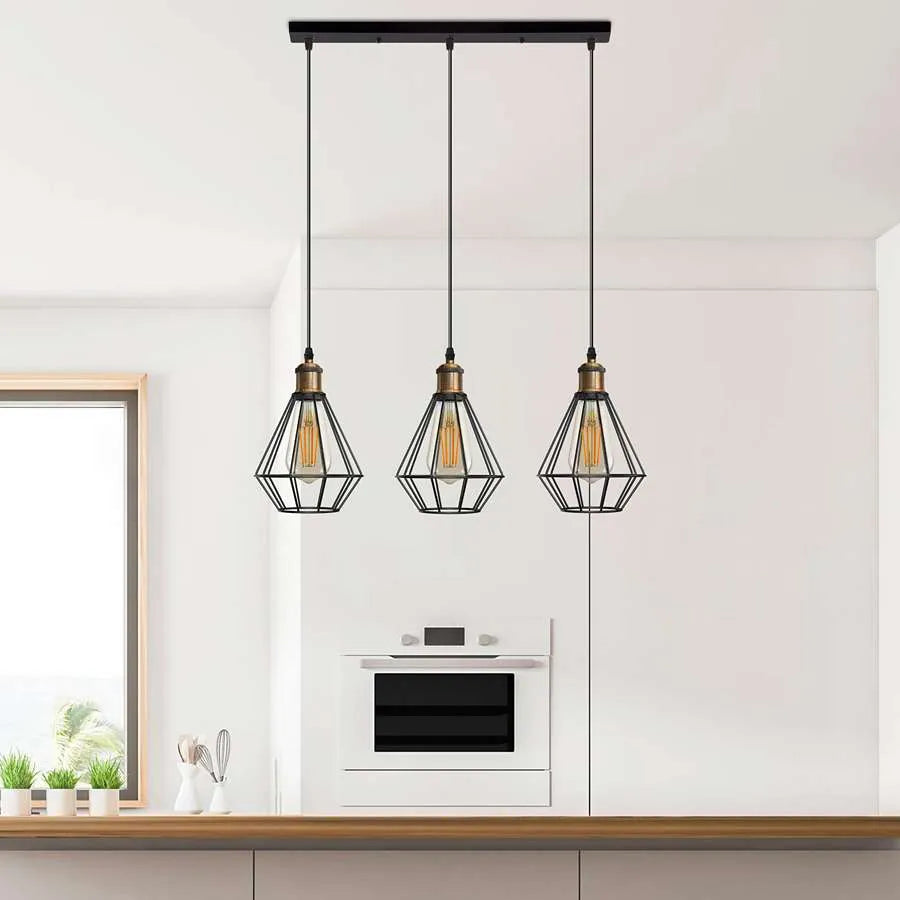 pendant light fixture over the dining table