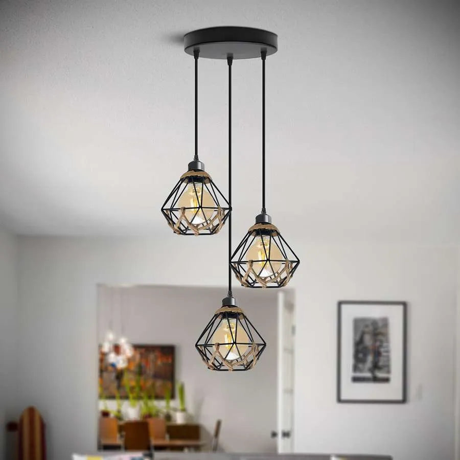  3 light cluster pendant light fixture