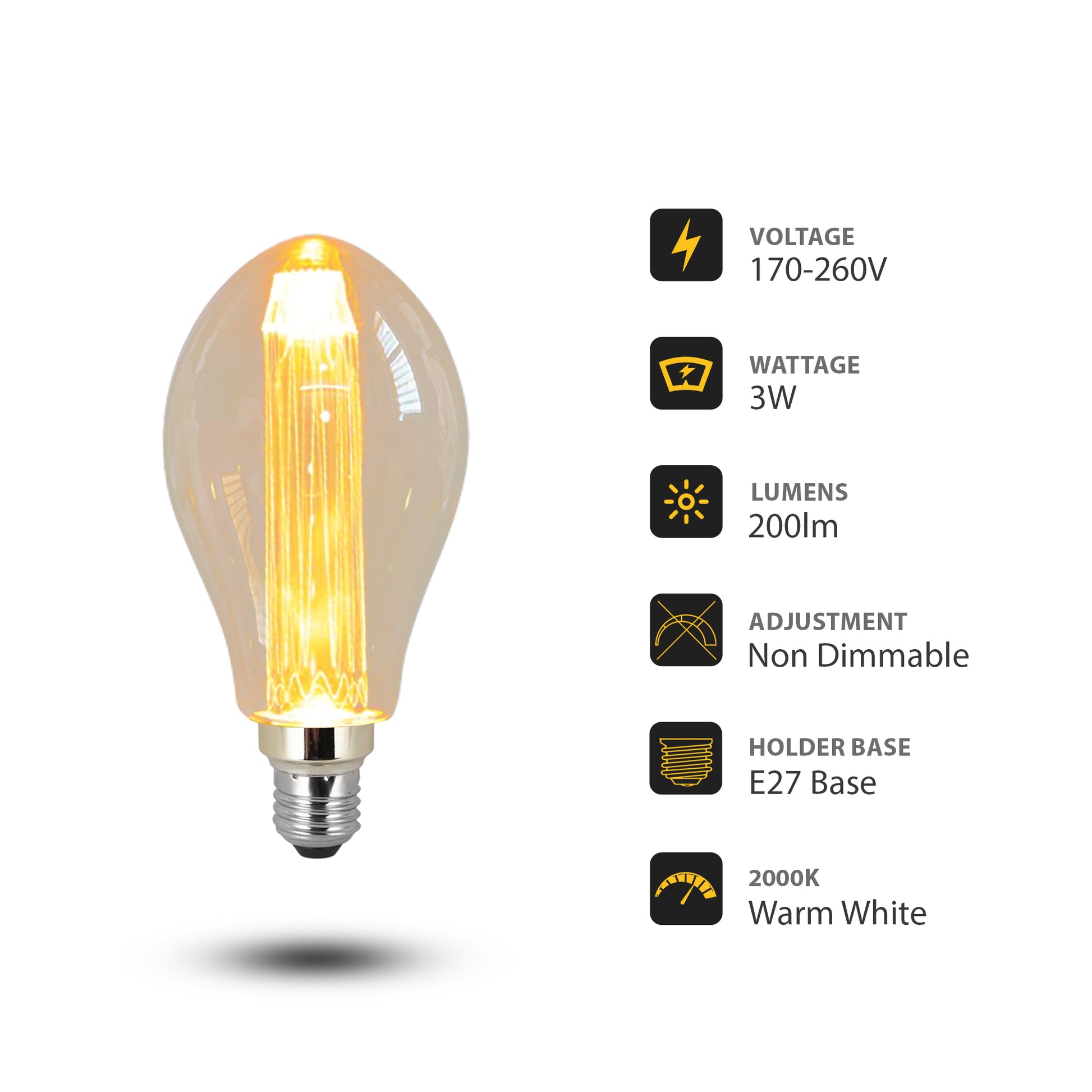  Light Bulb Non Dimmable E27 Decorative