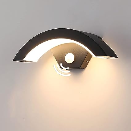 Curved LED wall light outdoor