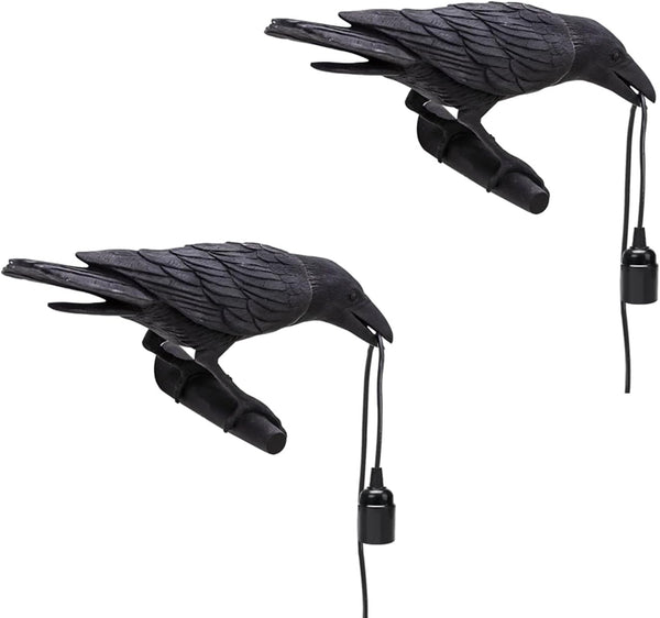 Black Birds Resin Crow LED Lamp E27 Base Modern Art Deco Design ~4779 – 2 Pack