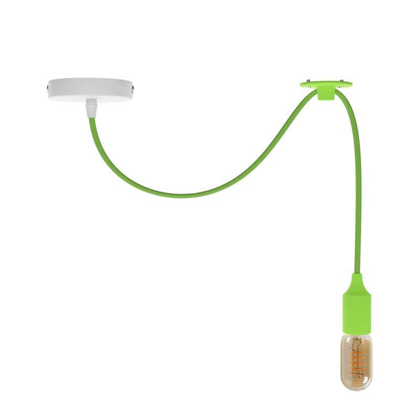 Single Spider Pendant Light Fitting Adjustable 1M | 2M  ~4740 – 1m / Light Green / With Bulb