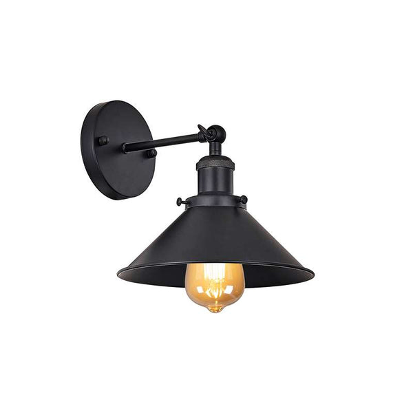 Vintage Industrial Black E27 Adjustable Indoor Wall Light ~4717 – 1 Pack / With Bulb