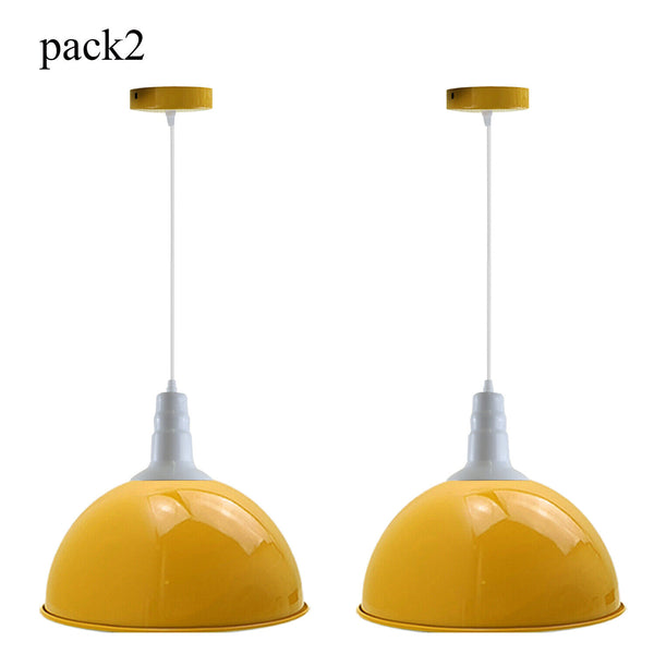Industrial Dome Pendant Light 40cm E27 Yellow  ~ 5709 – Pack 2