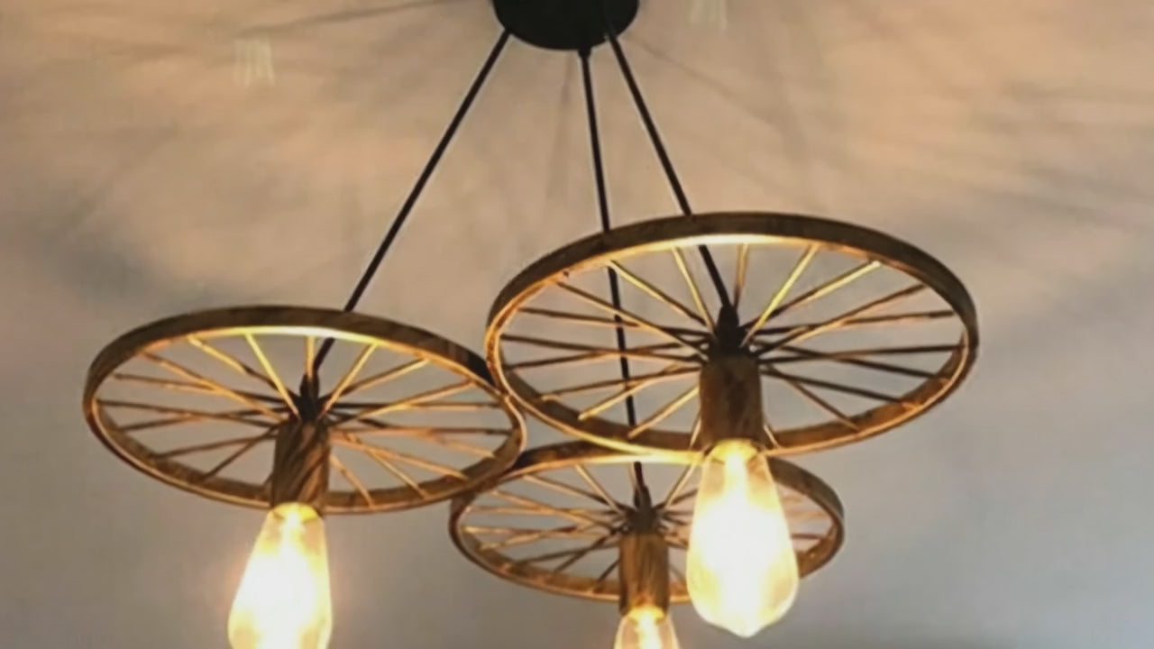 Industrial Wheel Pendant Light Ceiling Lamp Light  ~2361