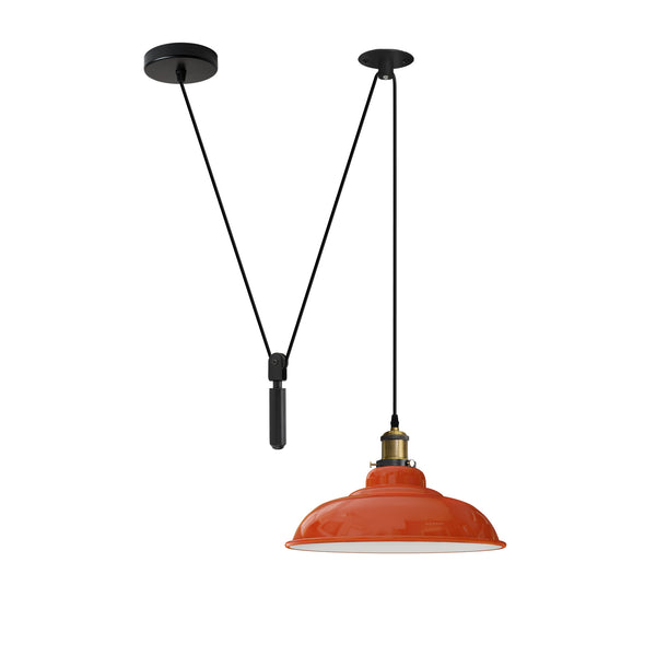 Industrial One Bulb Ceiling Pendant Spider Light ~5604 – Orange