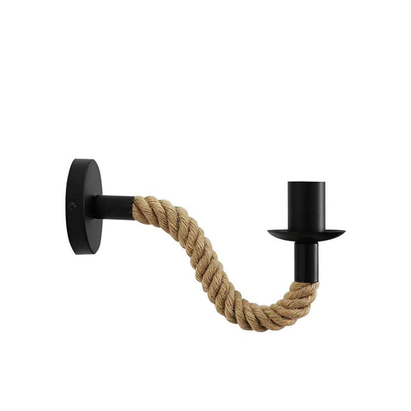 Adjustable Hemp Rope Swan Neck Wall Lamp | Industrial Vintage Sconce ~4550 – Without Bulb / 1 Pack
