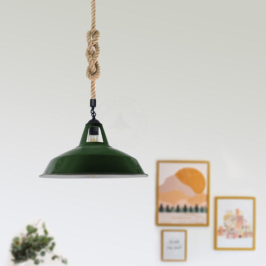 Industrial Metal Hemp Rope LED Hanging Ceiling Pendant Light~5343