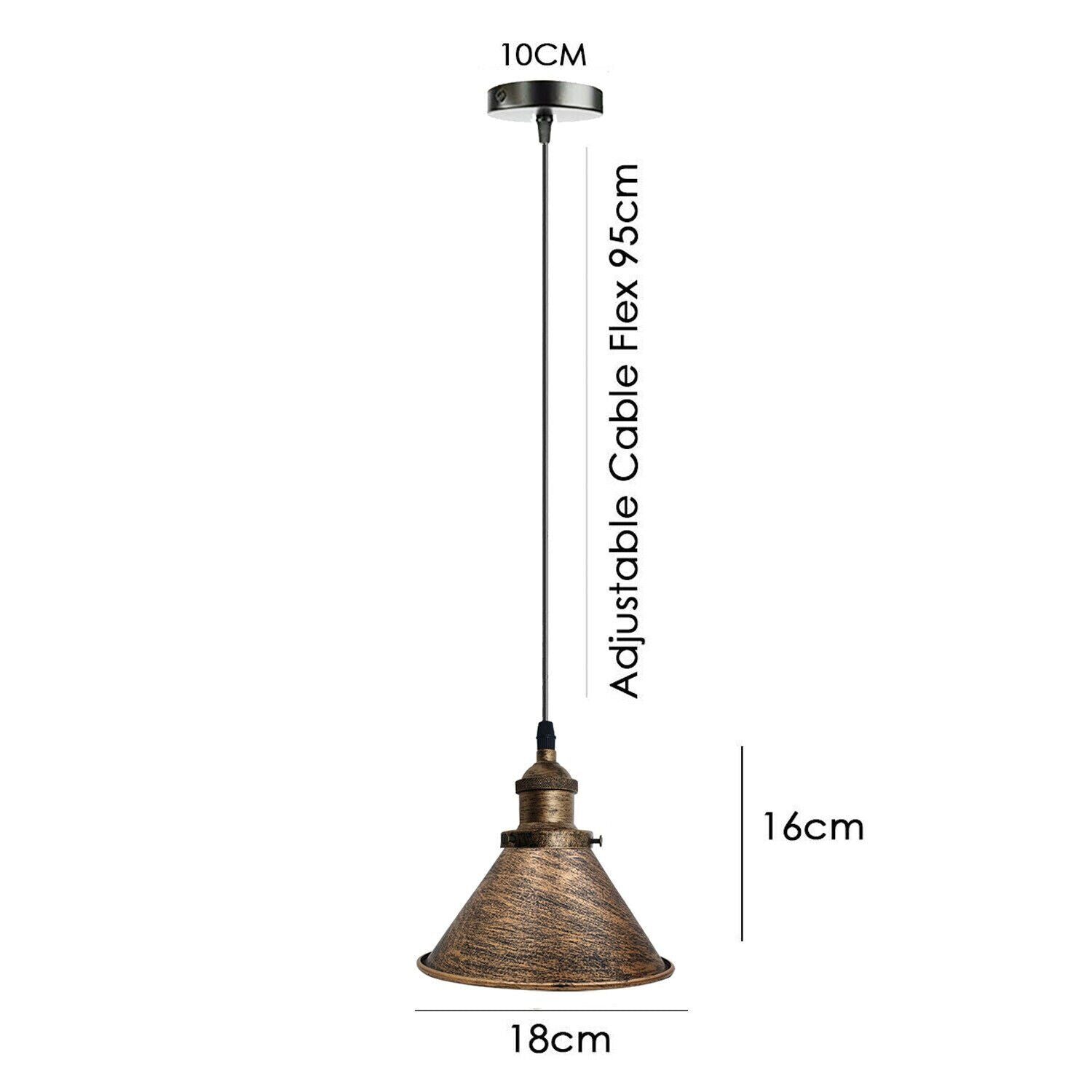 Adjustable Cable ceiling pendant light cone lampshade