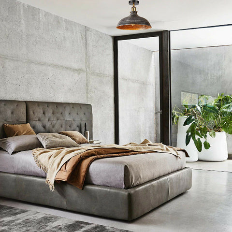 Brushed Silver Modern Flush Silver Ceiling Lights Mount Metal Shade ~1781