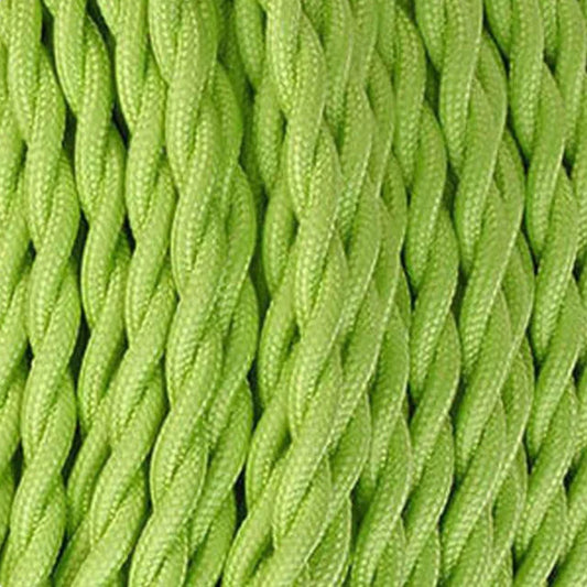 10m 2 Core Twisted Electric Cable Light Green Color Fabric Flex 0.75mm~4771