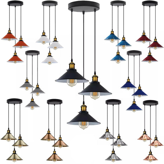 Industrial Vintage Metal Pendant Light Shade Chandelier Retro Ceiling LampShade~3862