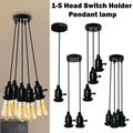 Modern Minimalist Cluster Pendant Light Matte Black E27 Multi-Drop~2257