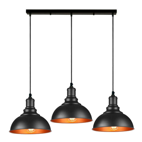 3 light Black Industrial Hanging Ceiling Pendant Lights~5264