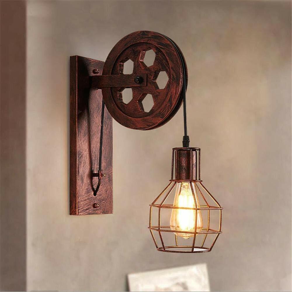 Wall Lamp Retro Wheel Light Rustic Vintage Pipe Industrial Steampunk Lighting~2231