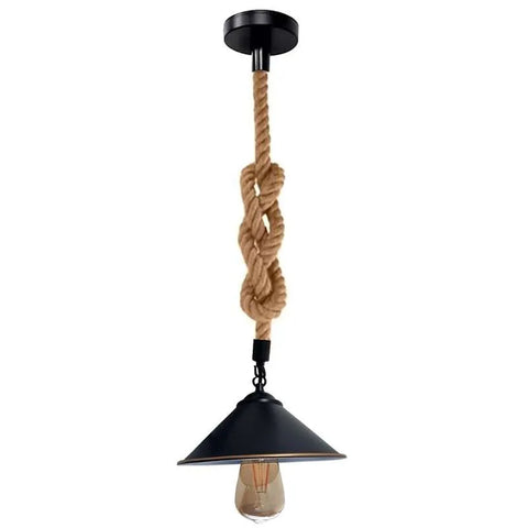 Hemp Rope Pendant Light Vintage Hanging Cone Lampshade~5078