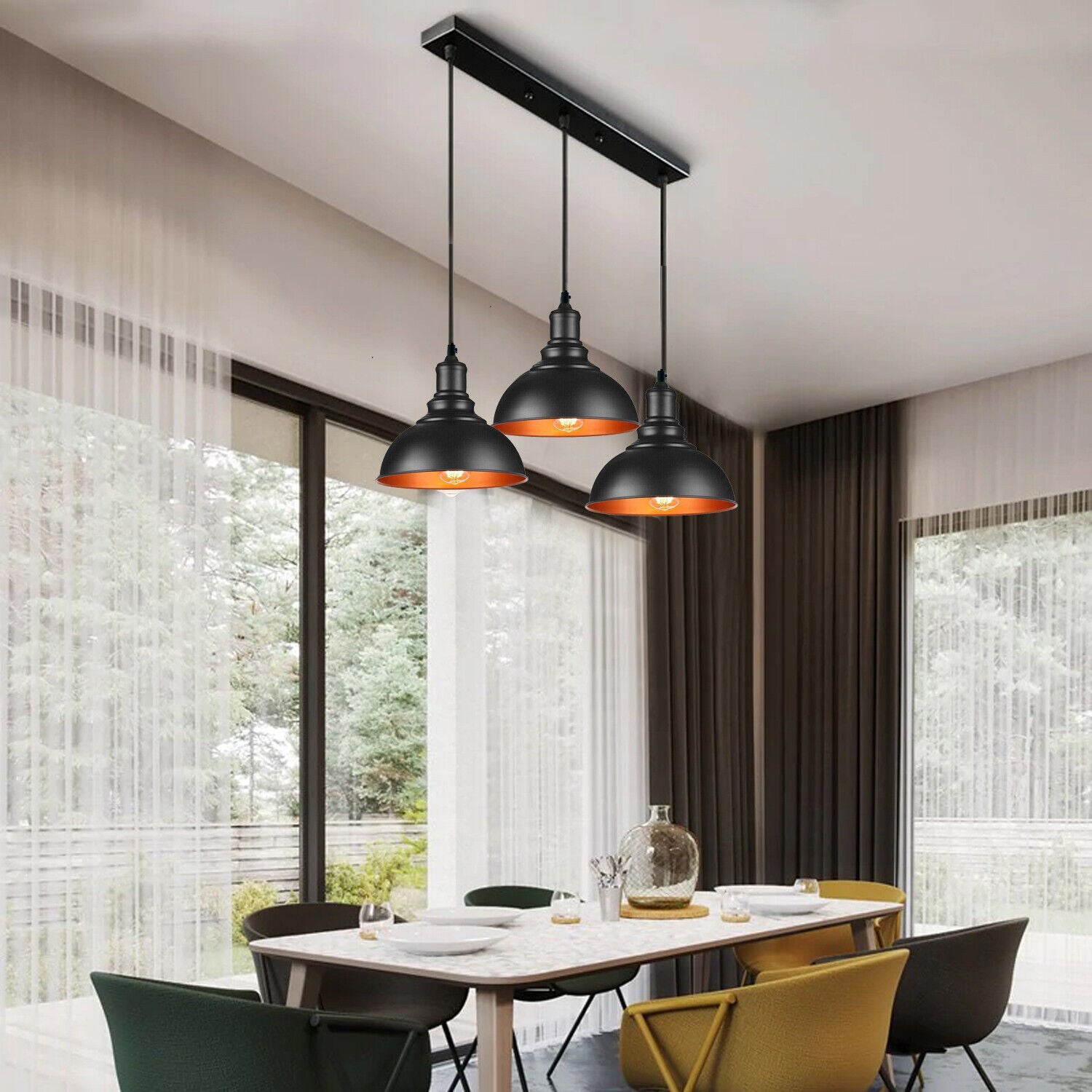 Dining fashion room lights above table