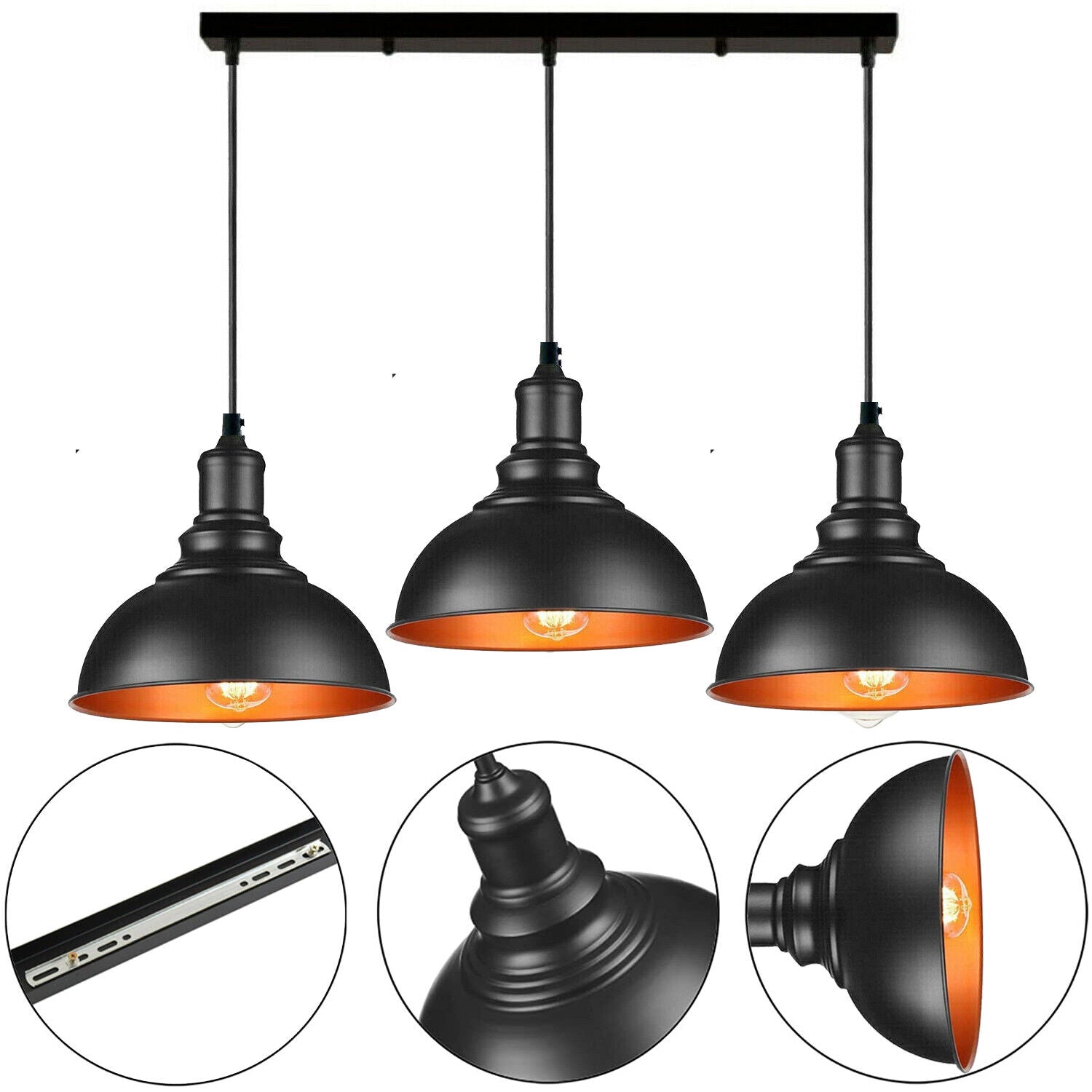 Metal dome shade ceiling pendant light