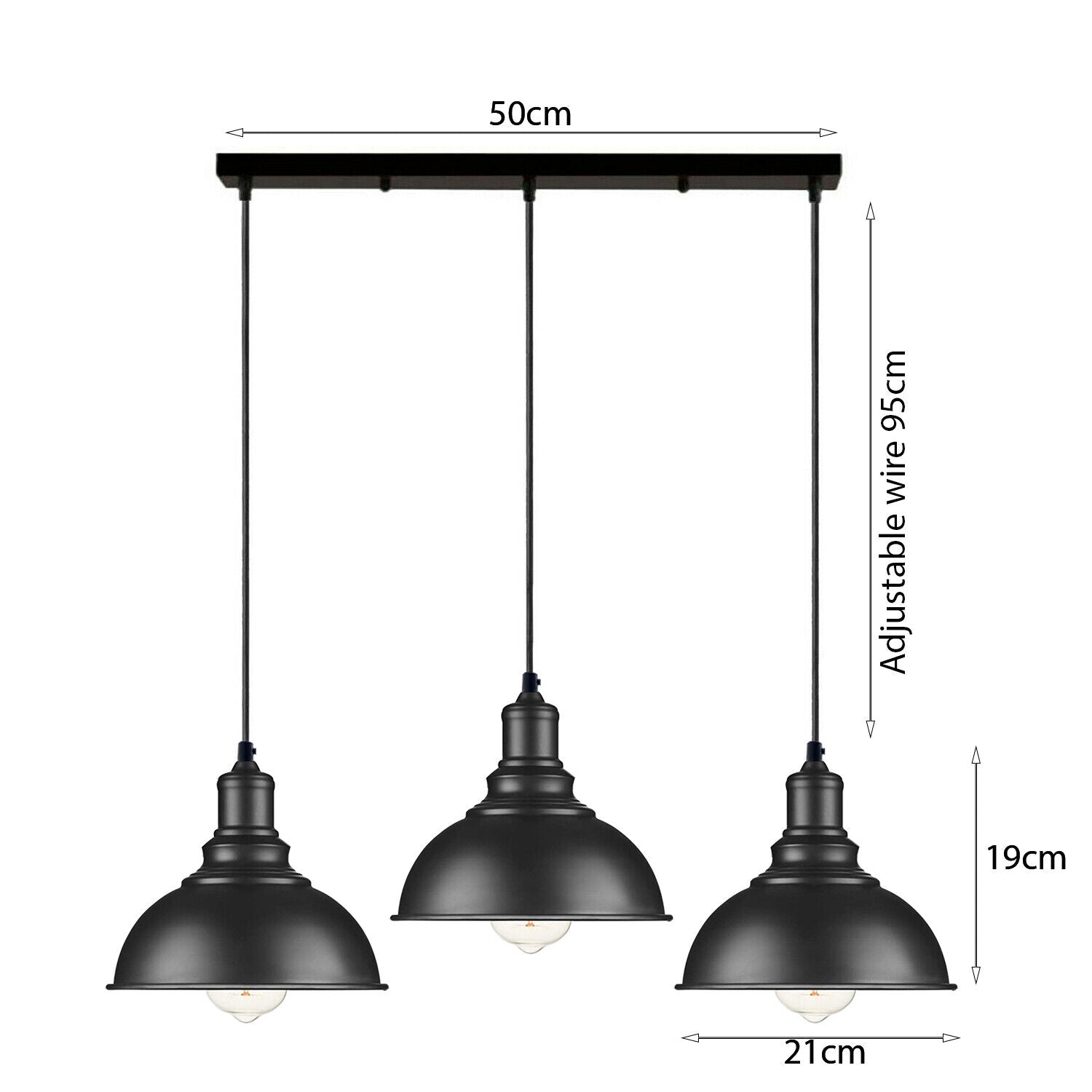 Black hanging pendant light