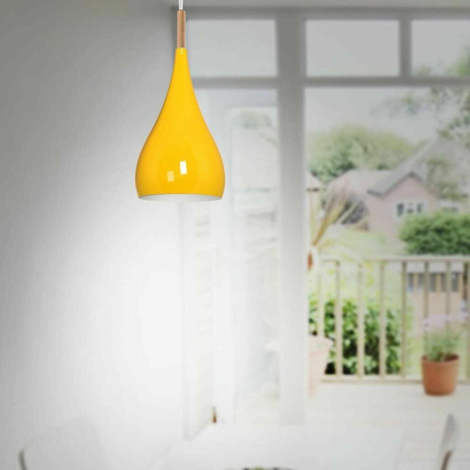 Yellow lampshade ceiling pendant lights