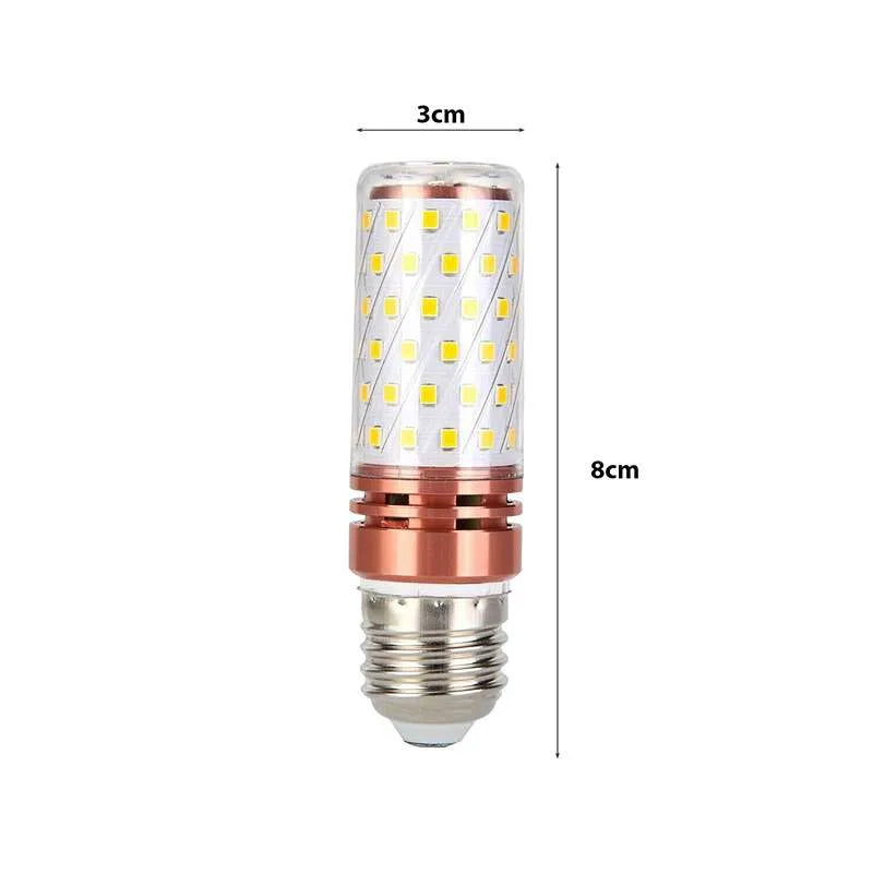 E14 Size imageHigh PoweredLED Corn Bulbs E27 12W High Powered 3 Colour Light Bulb-Size
