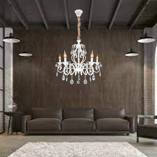 Vintage witte kroonluchters verlichtingsarmatuur plafondlamp kaarslampen ~4970