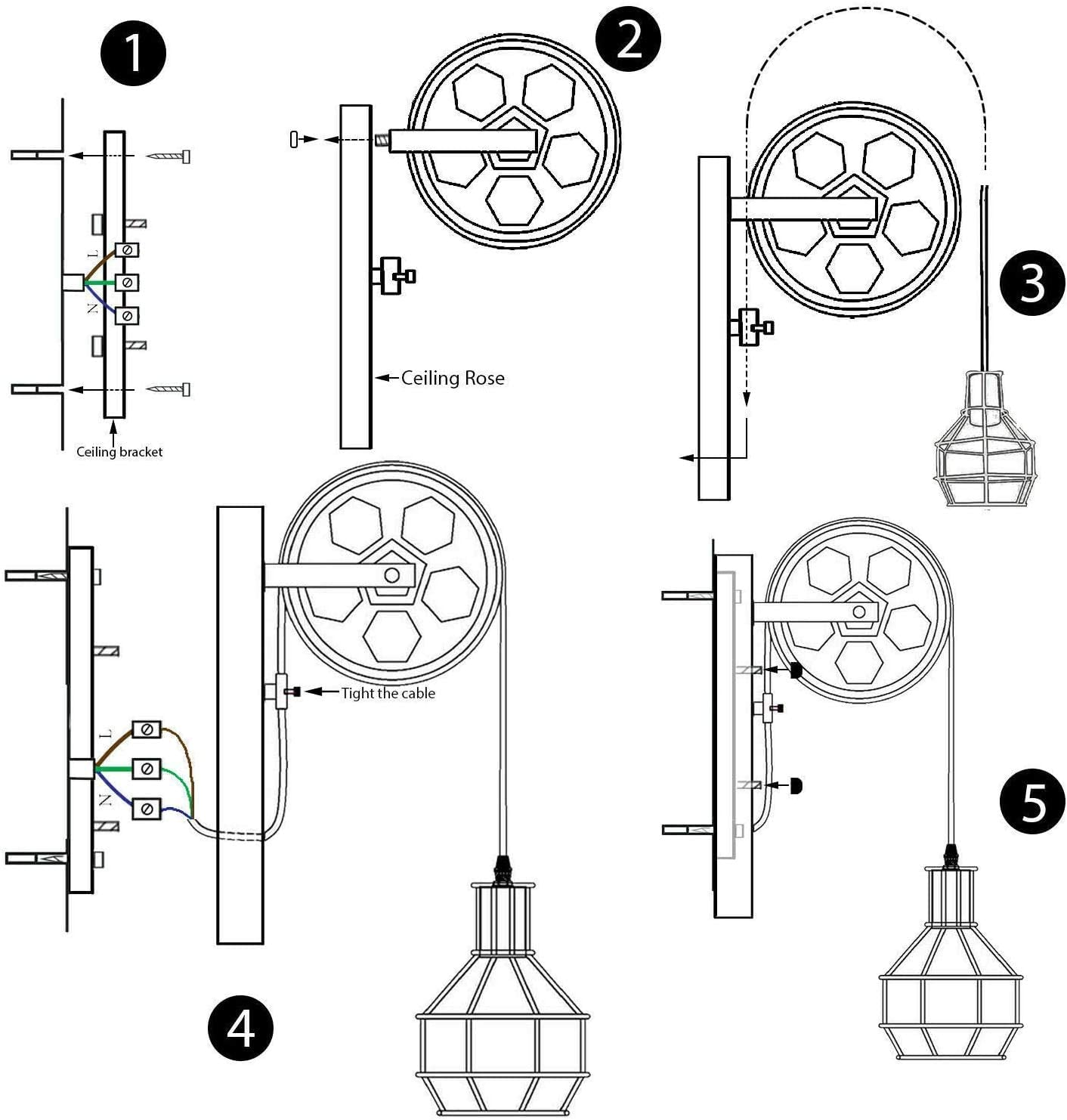 cordon de traction, décoration rétro, décoration industrielle 