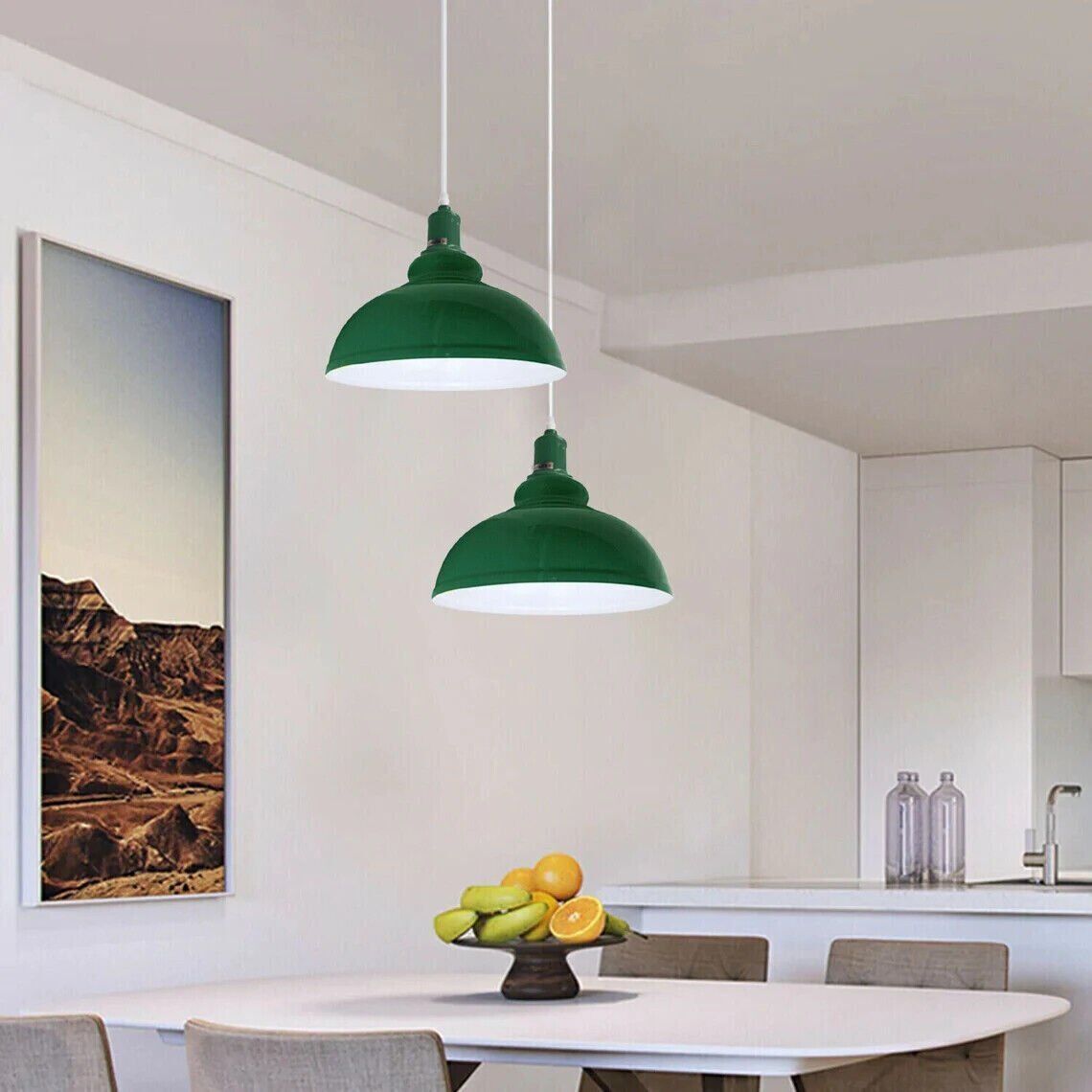 green Dome shade ceiling pendant Light