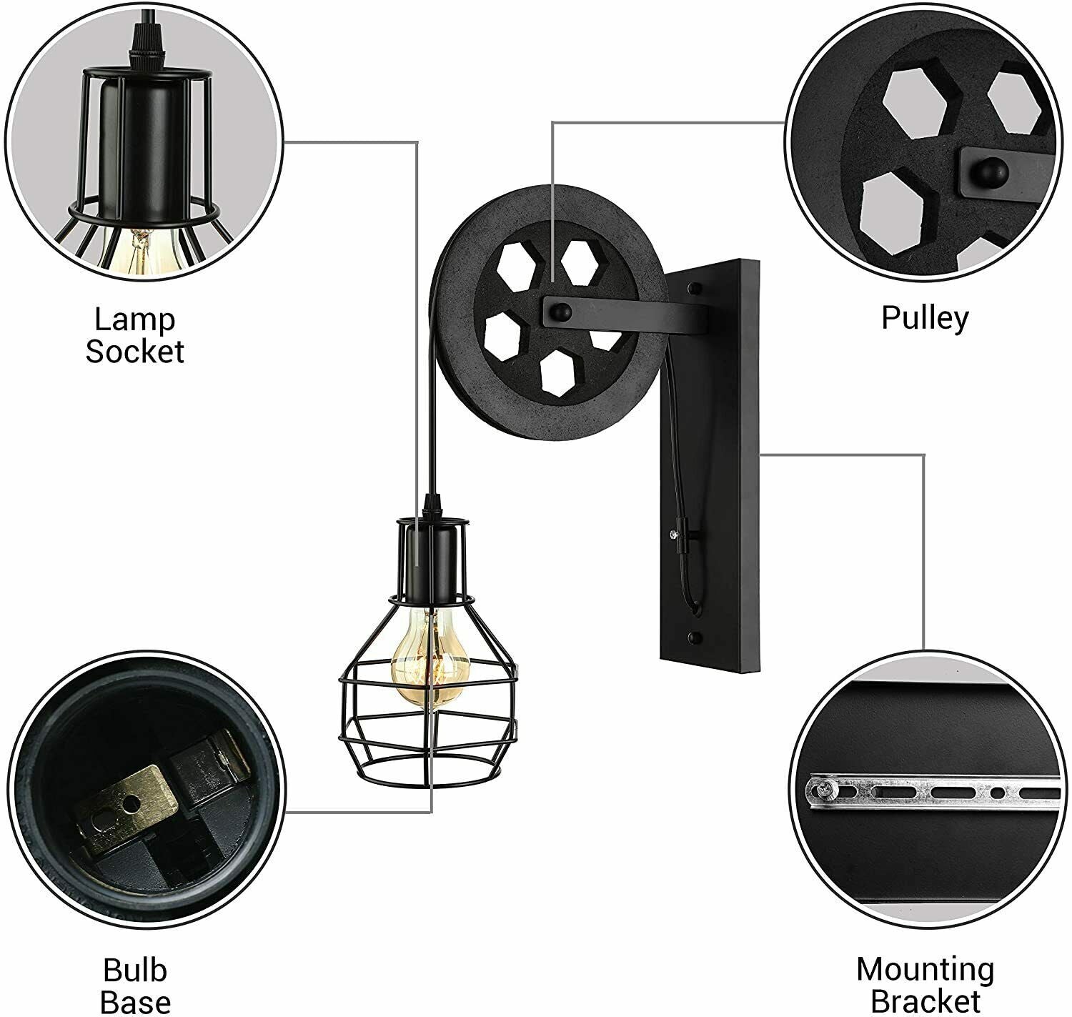 cordon de traction, décoration rétro, décoration industrielle 