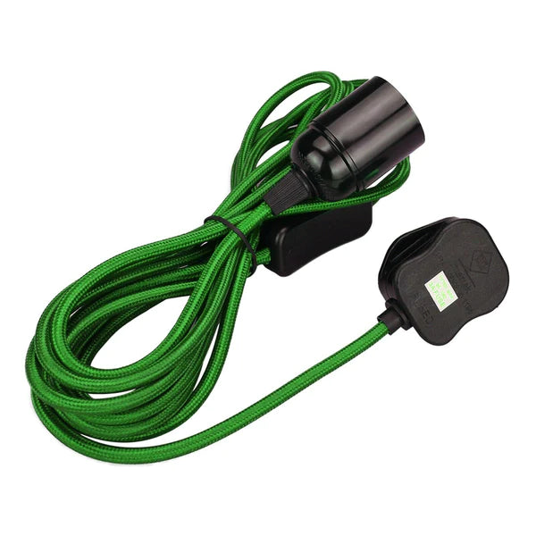 Multi Colours 2m Plug In Pendant Set Flex Cable 