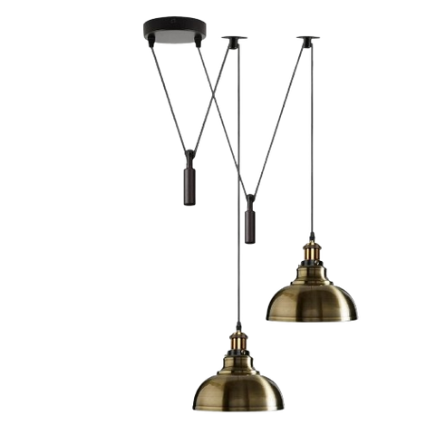 2 Head Ceiling Pendant Spider Light, 29cm Metal ~6147