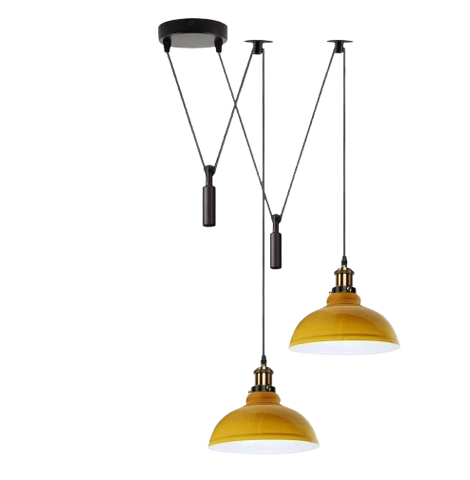 2 Head Ceiling Pendant Spider Light, 29cm Metal ~6147