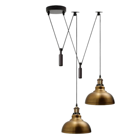 2 Head Ceiling Pendant Spider Light, 29cm Metal ~6147