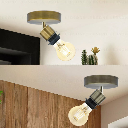 Adjustable LED Flush Ceiling Light Vintage Ceiling Mount Wall Lamp Fixture~5741