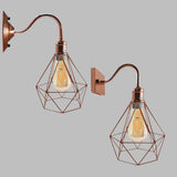 Aplique de pared vintage moderno con jaula, accesorio de lámpara ~5756