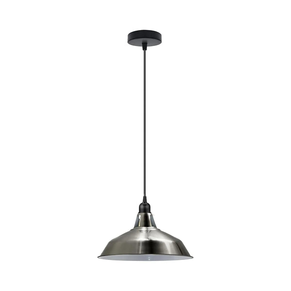 Industrial E27 Ceiling Light Fixture | Kitchen & Restaurant ~6251 – Satin Nickel