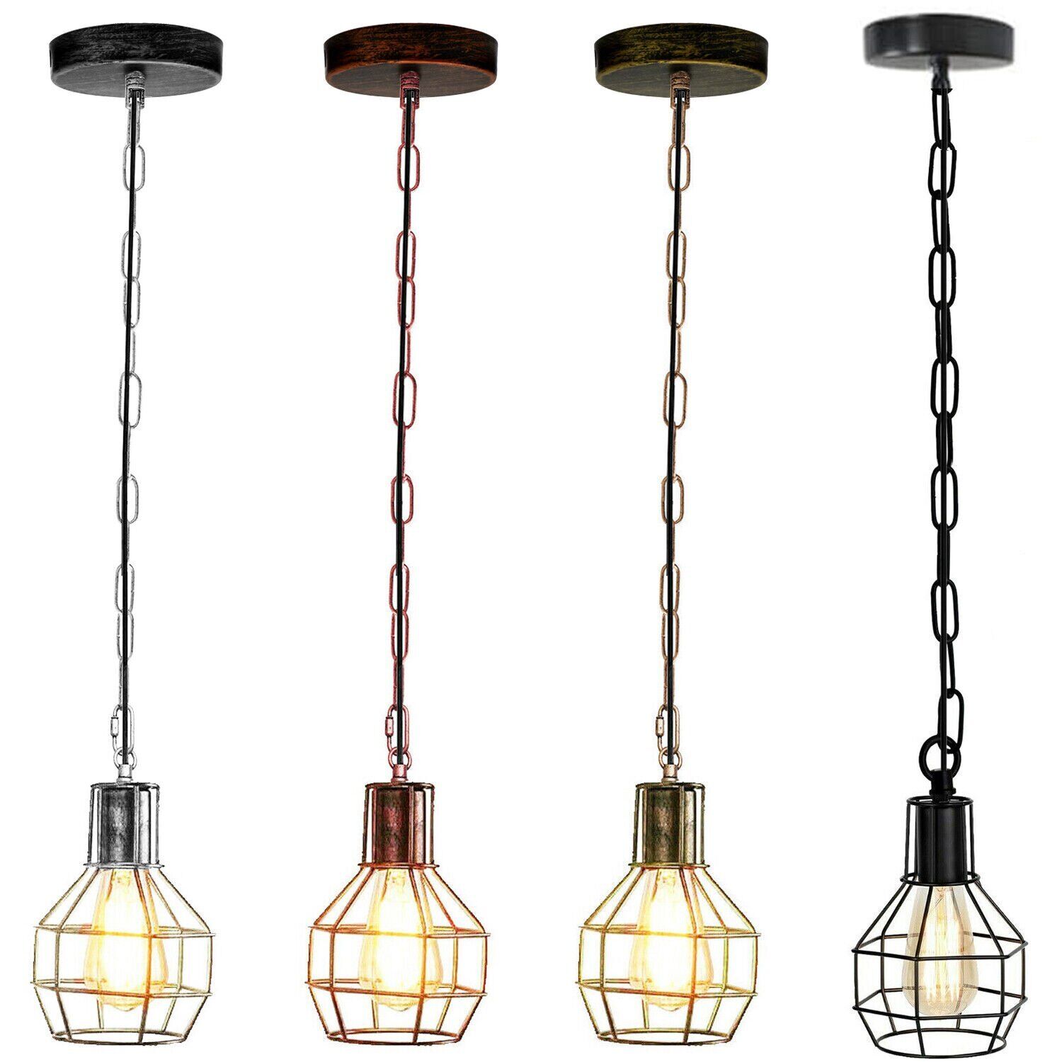 vintage style metal wire cage pendant ceiling lights