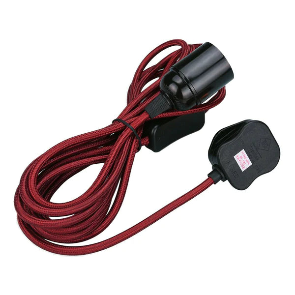Multi Colours 2m Plug In Pendant Set Flex Cable With Holder