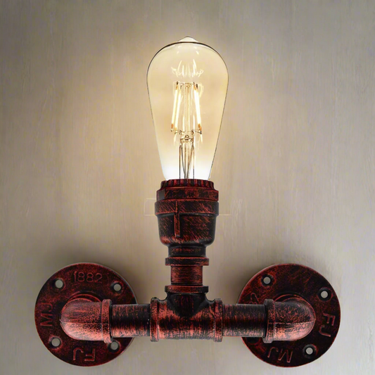 Industrial Sconce One Head Loft Water Pipe Steampunk Wall Light~2132