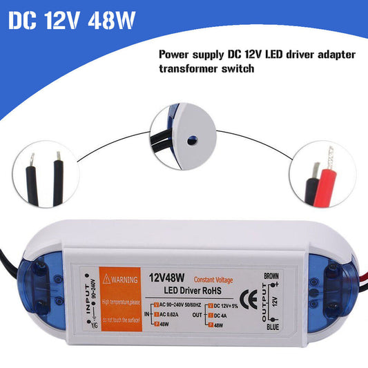 LED Driver 48w AC 240V to DC12V 4 Amp Voltage Power Supply~3275