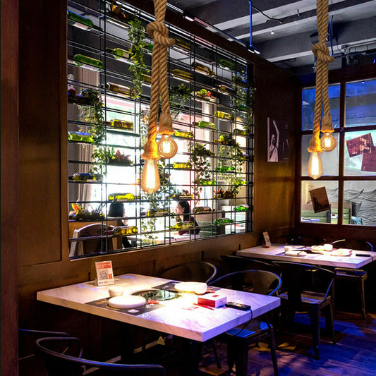 Lámpara colgante de techo vintage con cuerda de 2 m (3618)